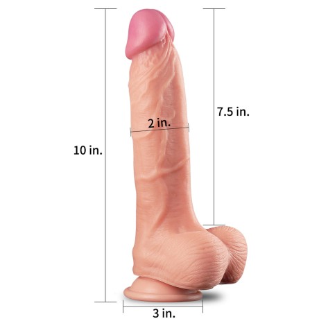 Przejdź do produktu 10"" Dual Layer Platinum Silicone Cock
